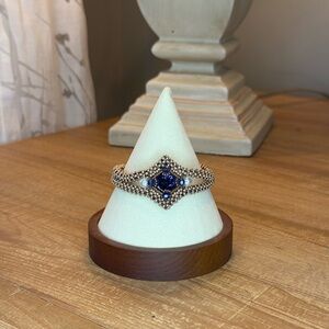 Beadwoven Purple and Gold Intricate Crystal Bracelet